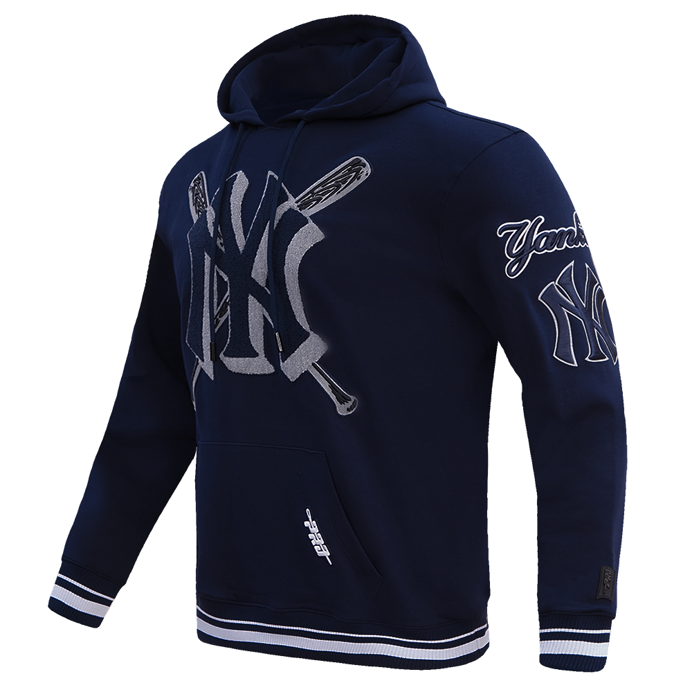 Pro Standard Men's MLB New York Yankees Mashup Rib PO Hoodie -Navy - NAVY Thumbnail View 3