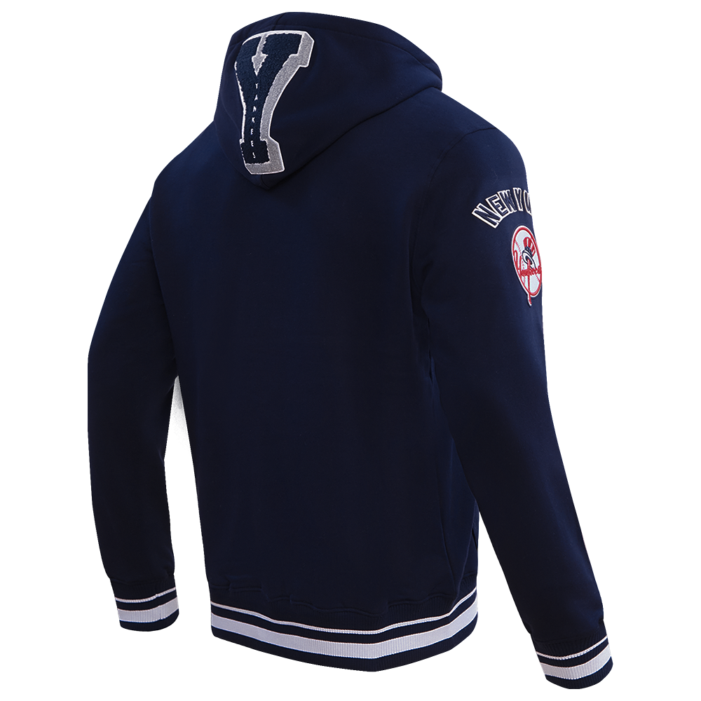 Pro Standard Men's MLB New York Yankees Mashup Rib PO Hoodie -Navy - NAVY Thumbnail View 4
