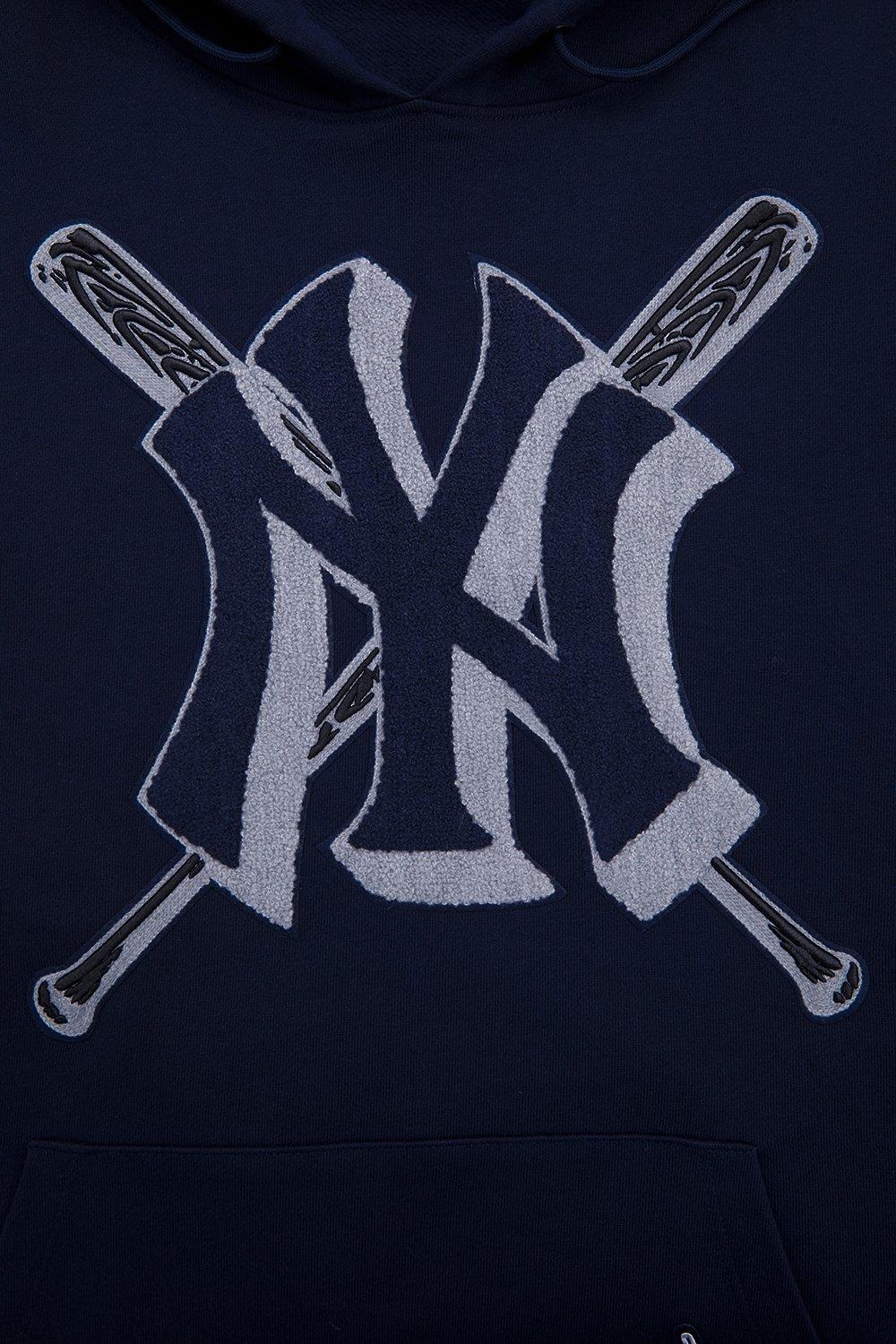 Pro Standard Men's MLB New York Yankees Mashup Rib PO Hoodie -Navy - NAVY Thumbnail View 5