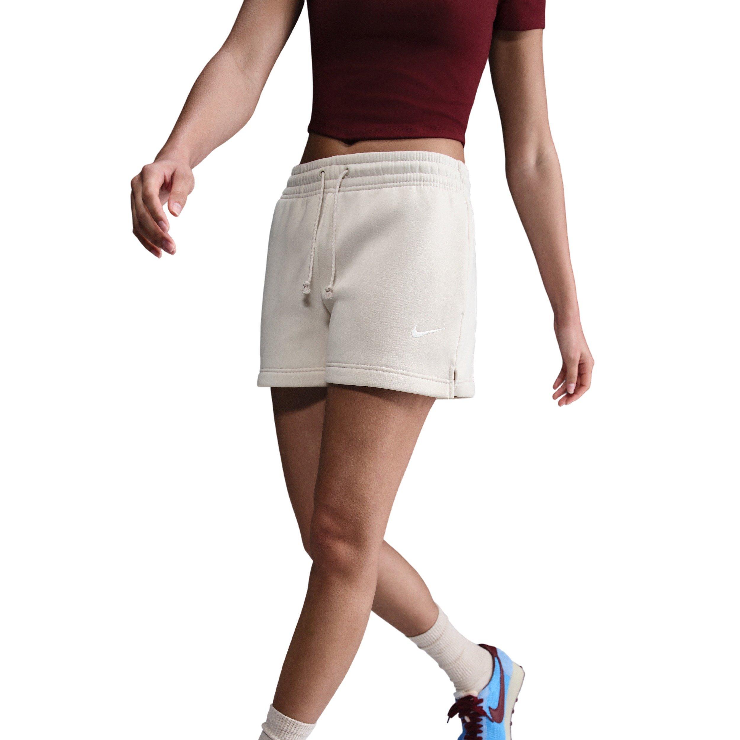 Nike Women's Sportswear Phoenix Fleece Mid-Rise 4" Shorts -Lt Brown - LT BROWN Thumbnail View 5