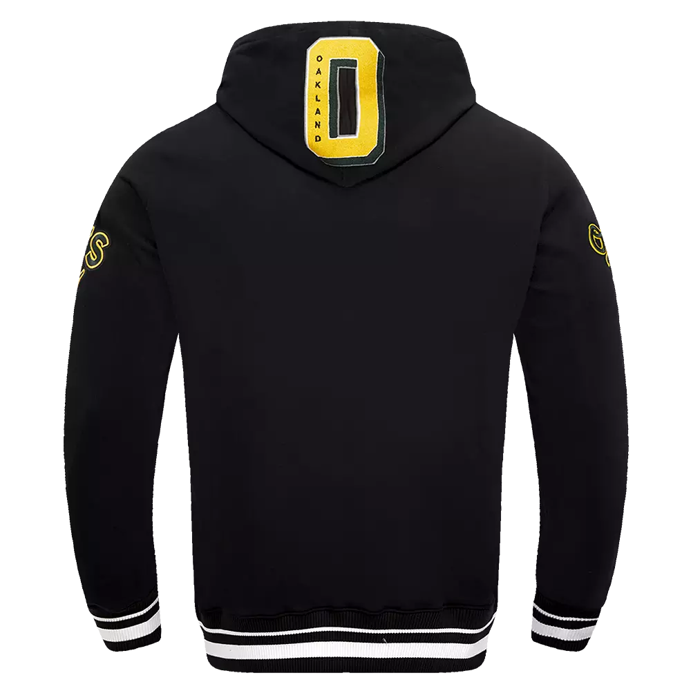 Pro Standard Men's MLB Oakland Athletics Mashup Rib PO Hoodie -Black - BLACK