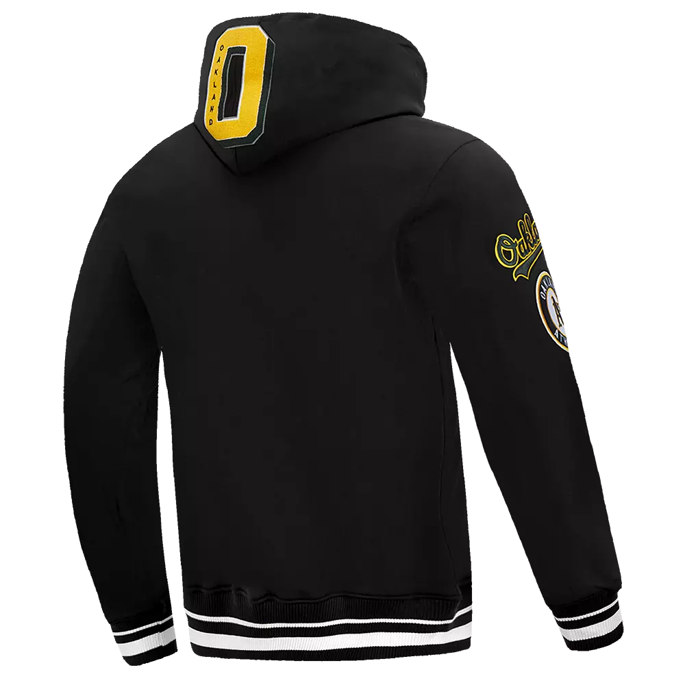 Pro Standard Men's MLB Oakland Athletics Mashup Rib PO Hoodie -Black - BLACK