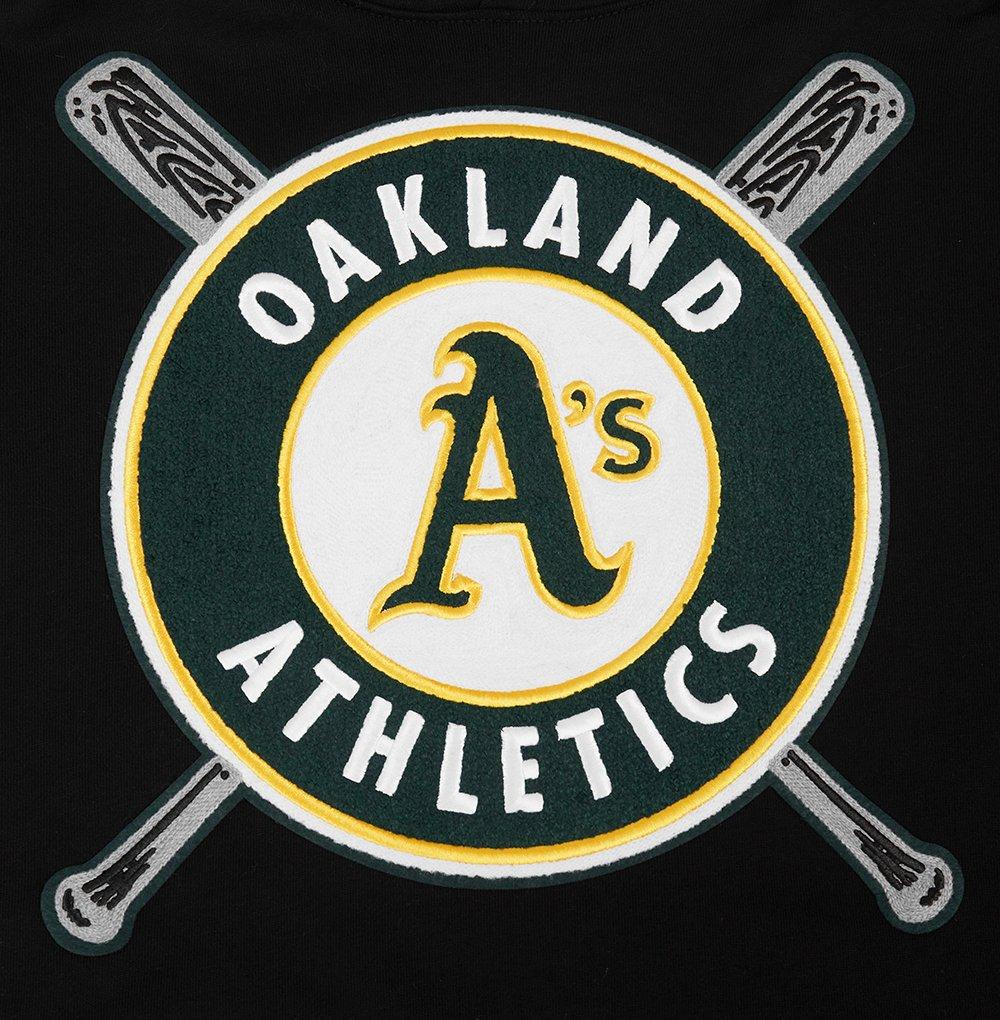 Pro Standard Men's MLB Oakland Athletics Mashup Rib PO Hoodie -Black - BLACK Thumbnail View 5