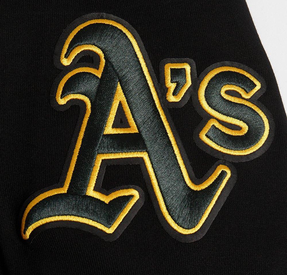 Pro Standard Men's MLB Oakland Athletics Mashup Rib PO Hoodie - Black - BLACK Thumbnail View 6