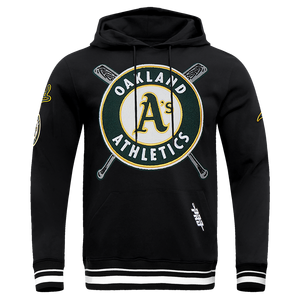 Pro Standard Men's MLB Oakland Athletics Mashup Rib PO Hoodie -Black