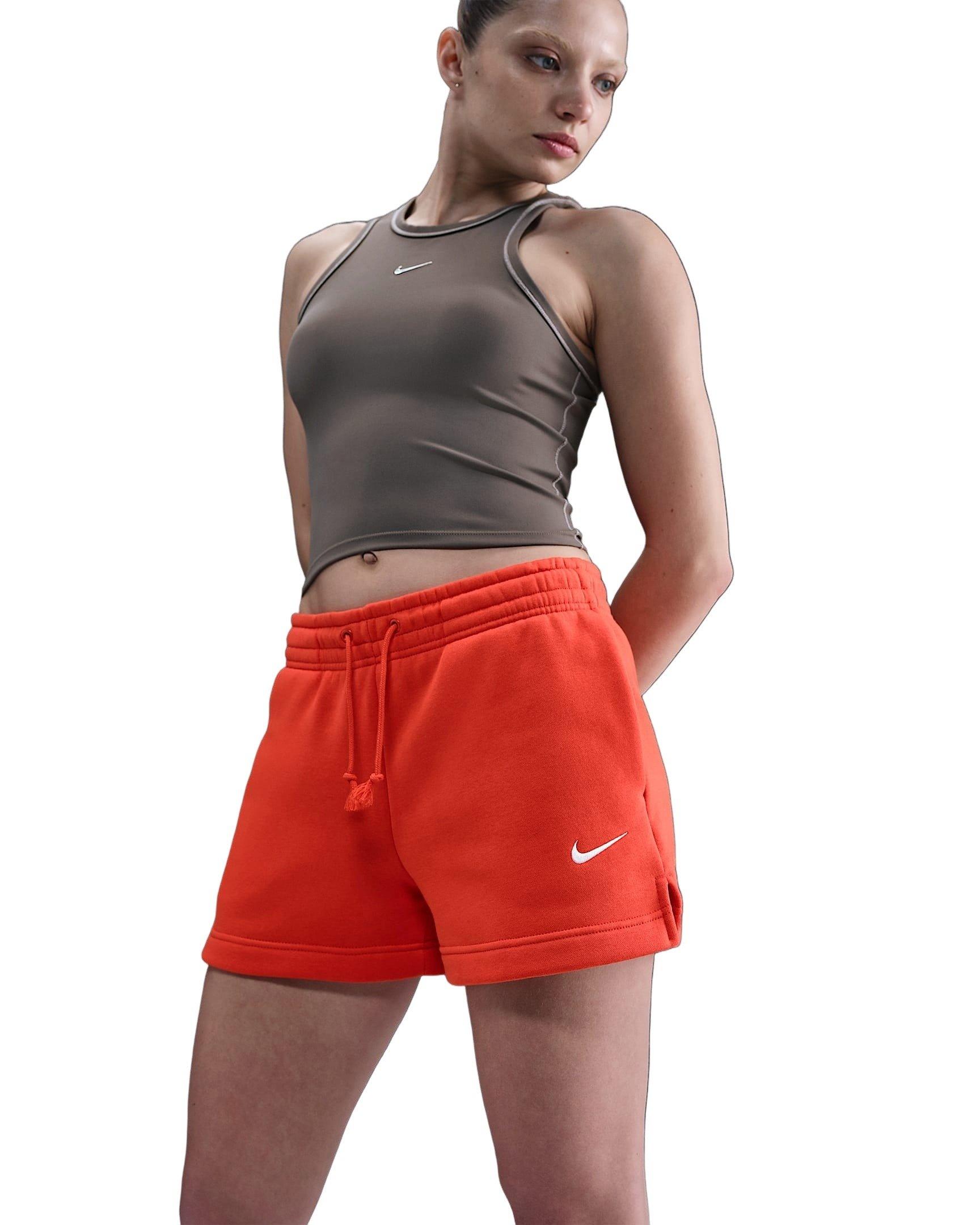 Nike Women's Sportswear Phoenix Fleece Mid-Rise 4" Shorts - Red - RED Thumbnail View 1