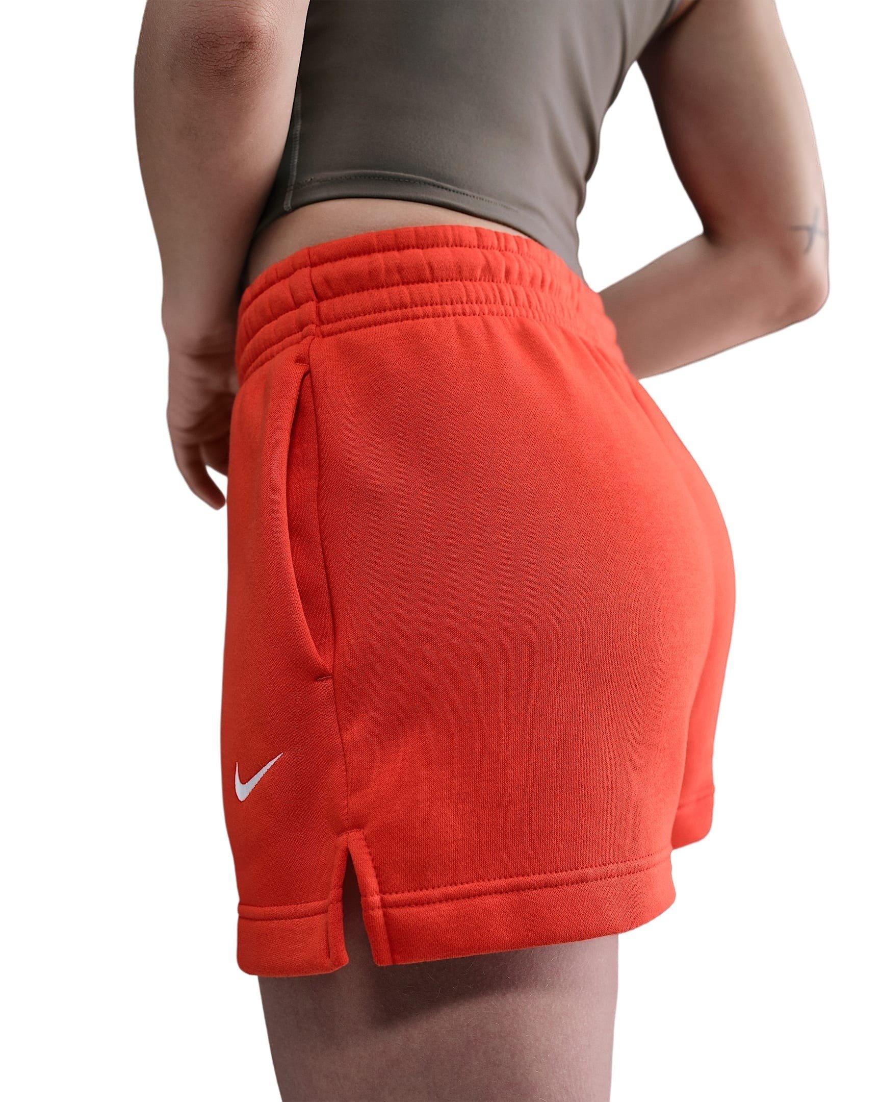 Nike Women's Sportswear Phoenix Fleece Mid-Rise 4" Shorts -Red - RED Thumbnail View 2