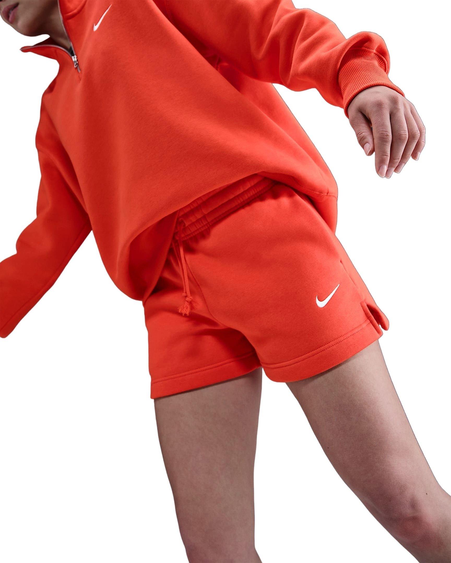 Nike Women's Sportswear Phoenix Fleece Mid-Rise 4" Shorts - Red - RED Thumbnail View 3