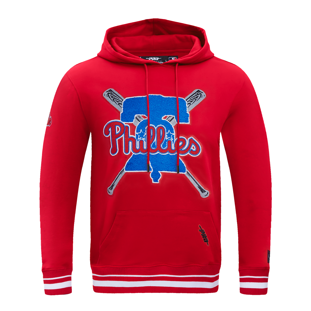 Pro Standard Men's MLB Philadelphia Phillies Mashup Rib PO Hoodie - Red - RED Thumbnail View 1