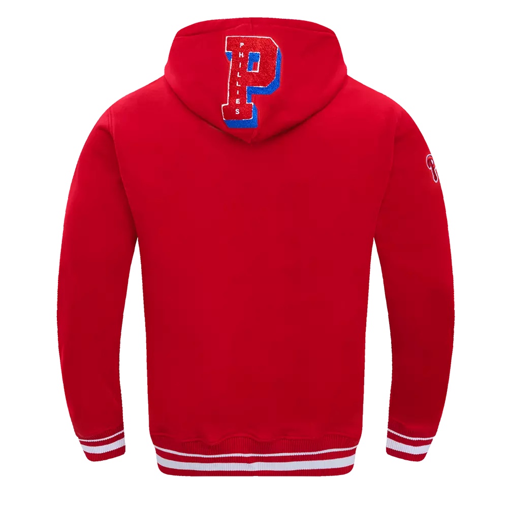 Pro Standard Men's MLB Philadelphia Phillies Mashup Rib PO Hoodie - Red - RED