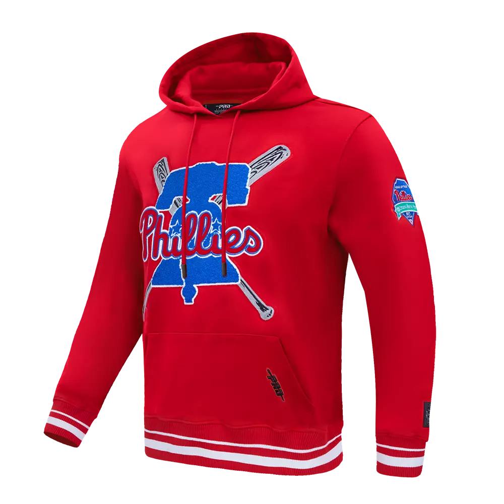 Pro Standard Men's MLB Philadelphia Phillies Mashup Rib PO Hoodie -Red - RED