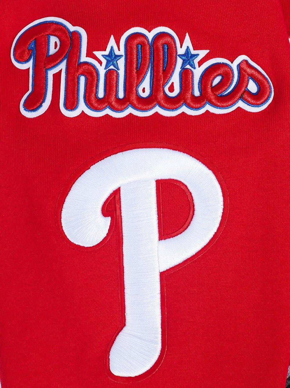 Pro Standard Men's MLB Philadelphia Phillies Mashup Rib PO Hoodie -Red - RED Thumbnail View 7