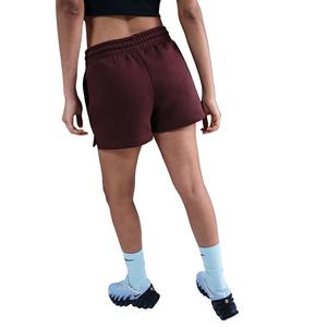 Nike Women's Sportswear Phoenix Fleece Mid-Rise 4" Shorts -Burgundy
