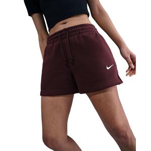 Nike Women's Sportswear Phoenix Fleece Mid-Rise 4" Shorts -Burgundy