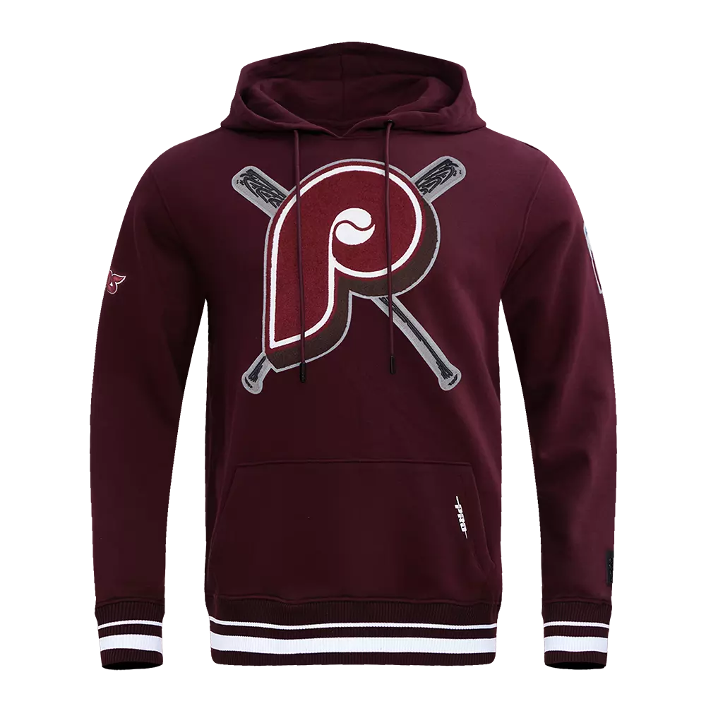 Pro Standard Men's MLB Philadelphia Phillies Retro Mashup Rib PO Hoodie -Wine - WINE