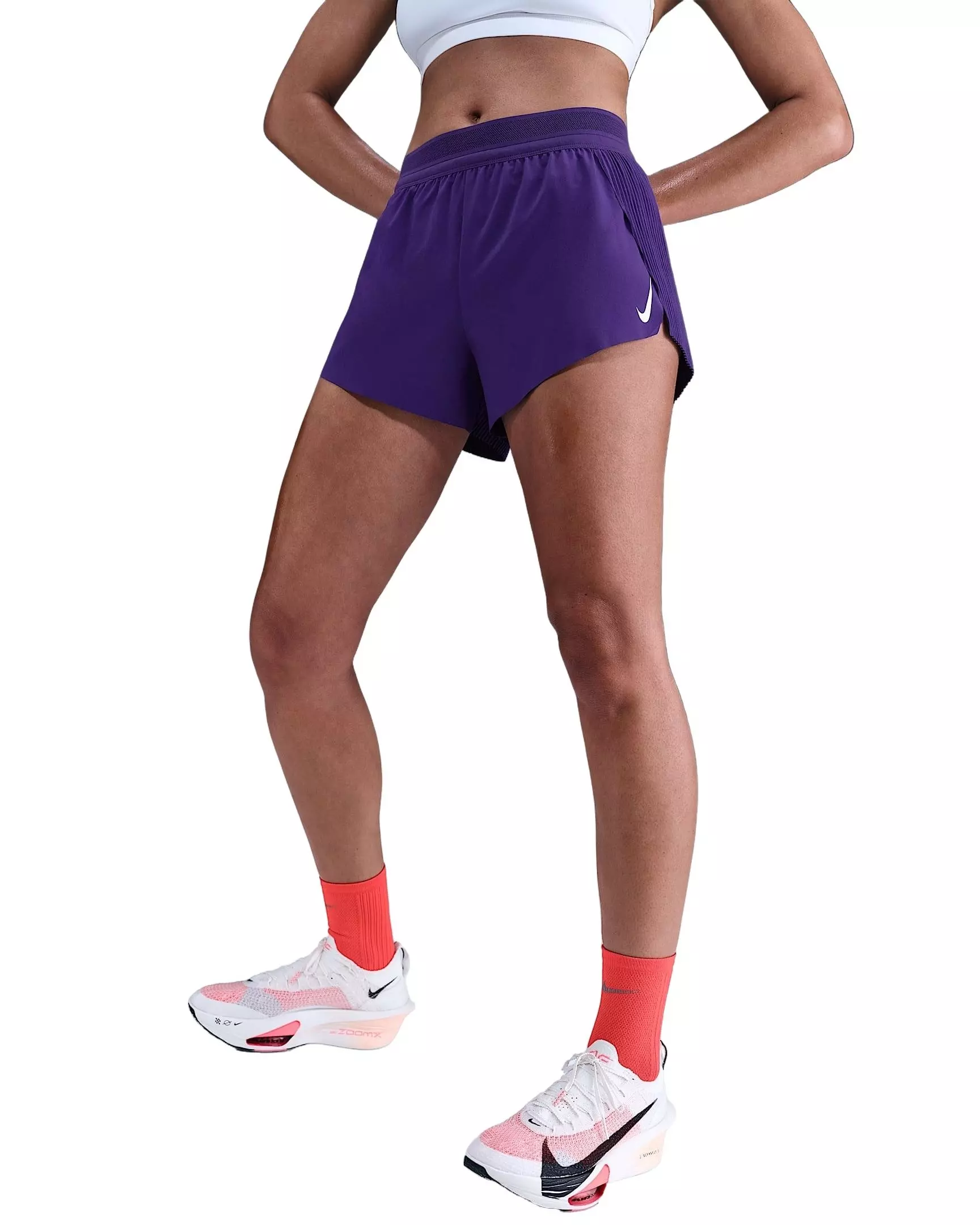 Nike Women's AeroSwift Dri-FIT ADV Mid-Rise 3" Brief-Lined Running Shorts - Purple - PURPLE