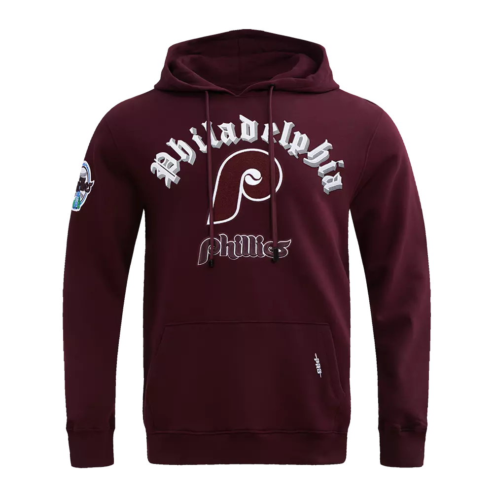 Pro Standard Men's MLB Philadelphia Phillies Retro Old English PO Hoodie -Wine - WINE