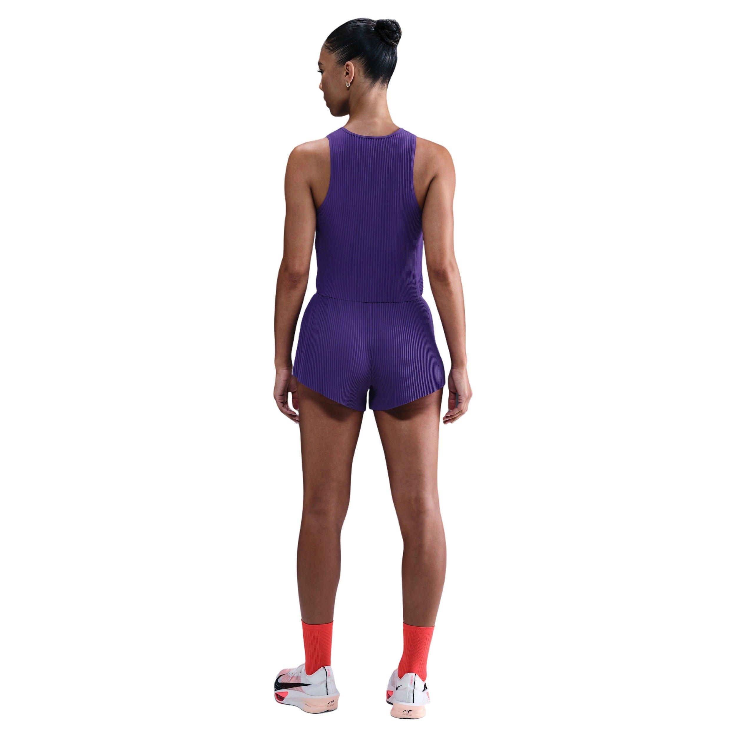 Nike Women's AeroSwift Dri-FIT ADV Cropped Running Tank Top -Purple - PURPLE Thumbnail View 2