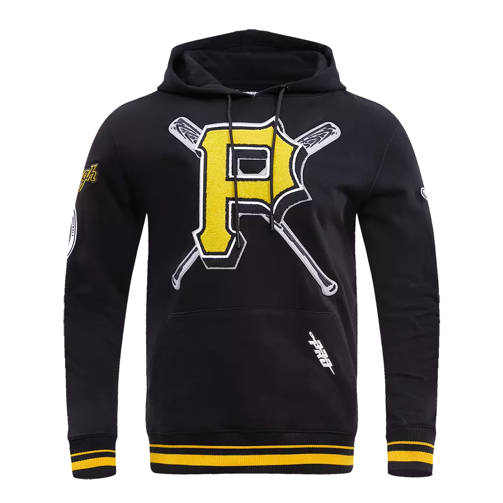 Pro Standard Men's MLB Pittsburgh Pirates Mashup Rib PO Hoodie -Black/Yellow - BLACK/YELLOW