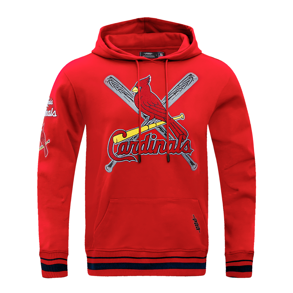 Pro Standard Men's MLB St. Louis Cardinals Mashup Rib PO Hoodie - Red/Navy - RED/NAVY Thumbnail View 1