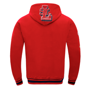 Pro Standard Men's MLB St. Louis Cardinals Mashup Rib PO Hoodie -Red/Navy