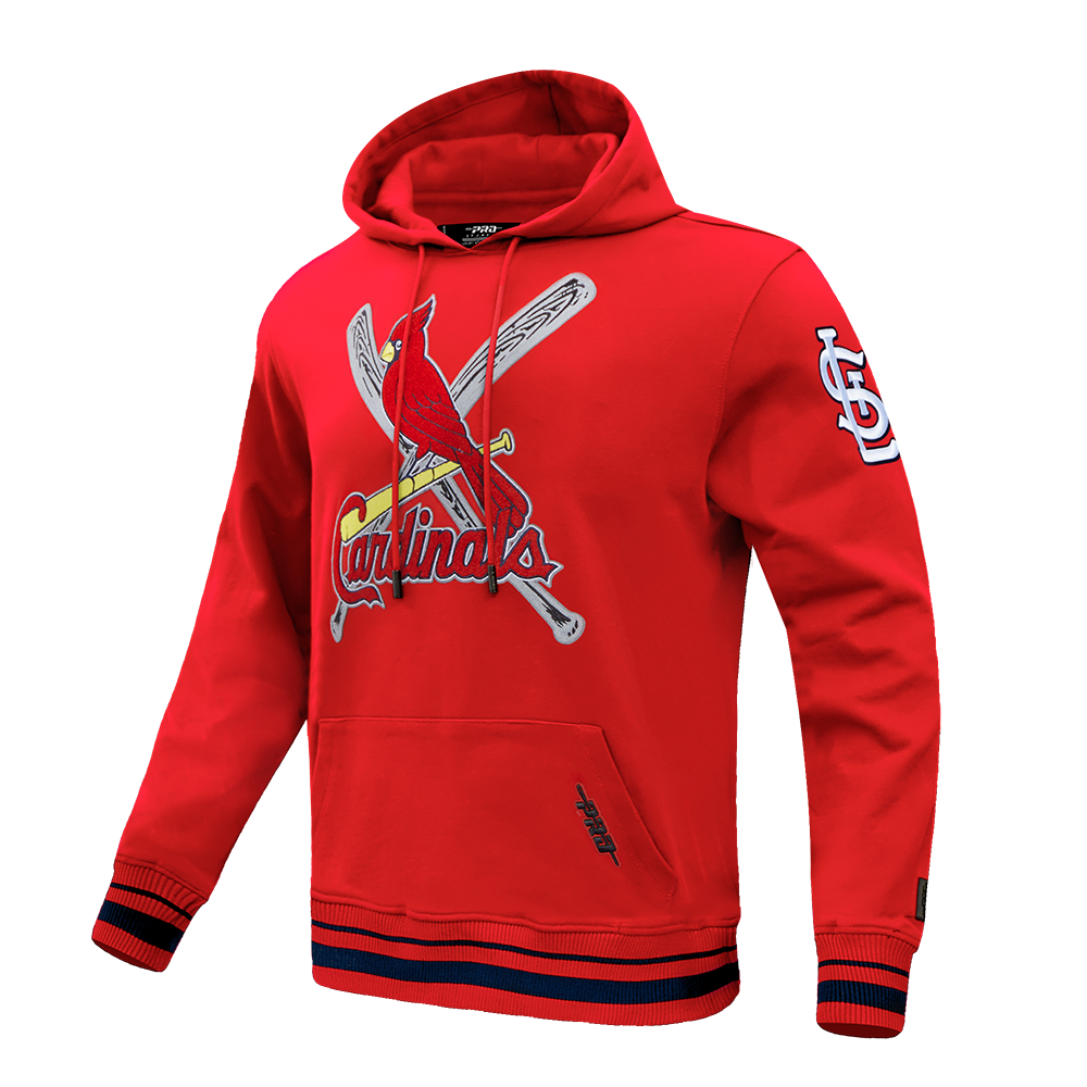 Pro Standard Men's MLB St. Louis Cardinals Mashup Rib PO Hoodie -Red/Navy - RED/NAVY Thumbnail View 3