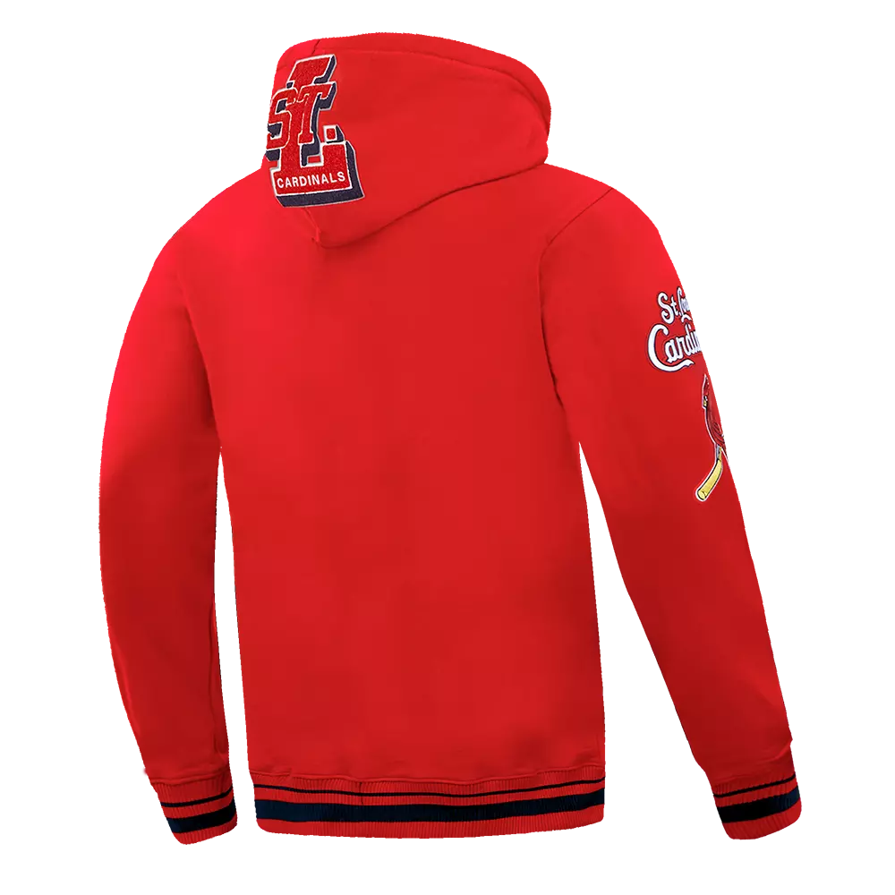 Pro Standard Men's MLB St. Louis Cardinals Mashup Rib PO Hoodie - Red/Navy - RED/NAVY