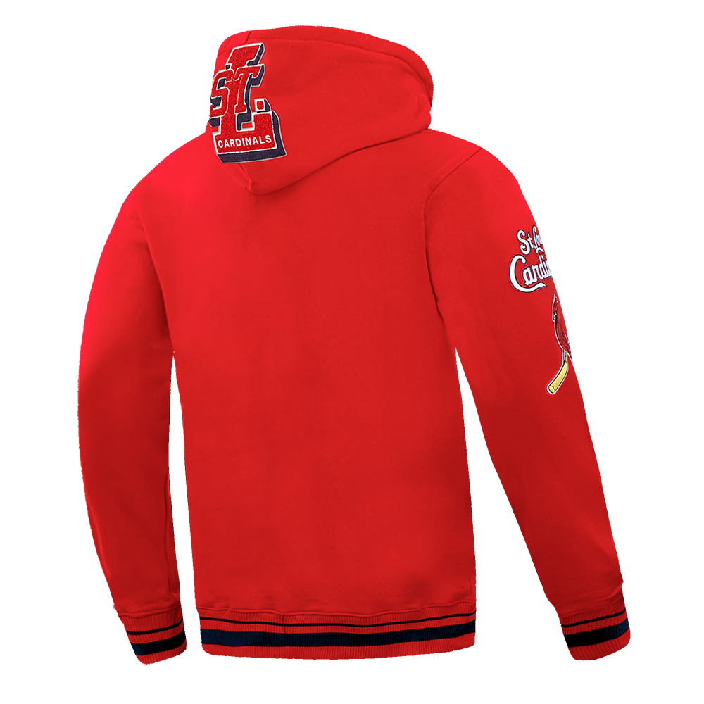 Pro Standard Men's MLB St. Louis Cardinals Mashup Rib PO Hoodie -Red/Navy - RED/NAVY Thumbnail View 4