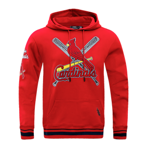 Pro Standard Men's MLB St. Louis Cardinals Mashup Rib PO Hoodie -Red/Navy