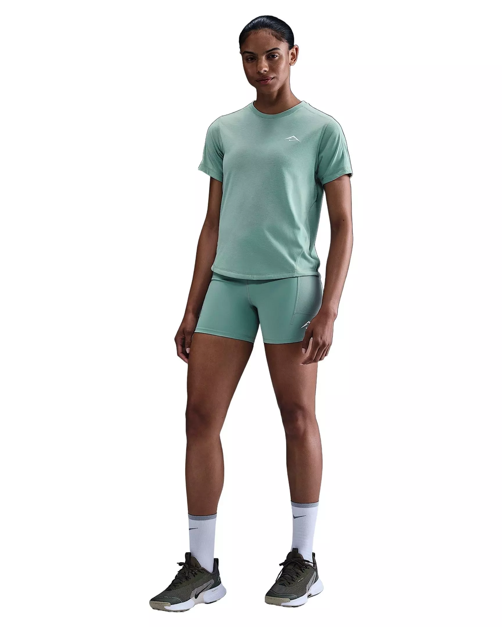 Nike Women's Trail Dri-FIT Short-Sleeve Running Top -Green - GREEN