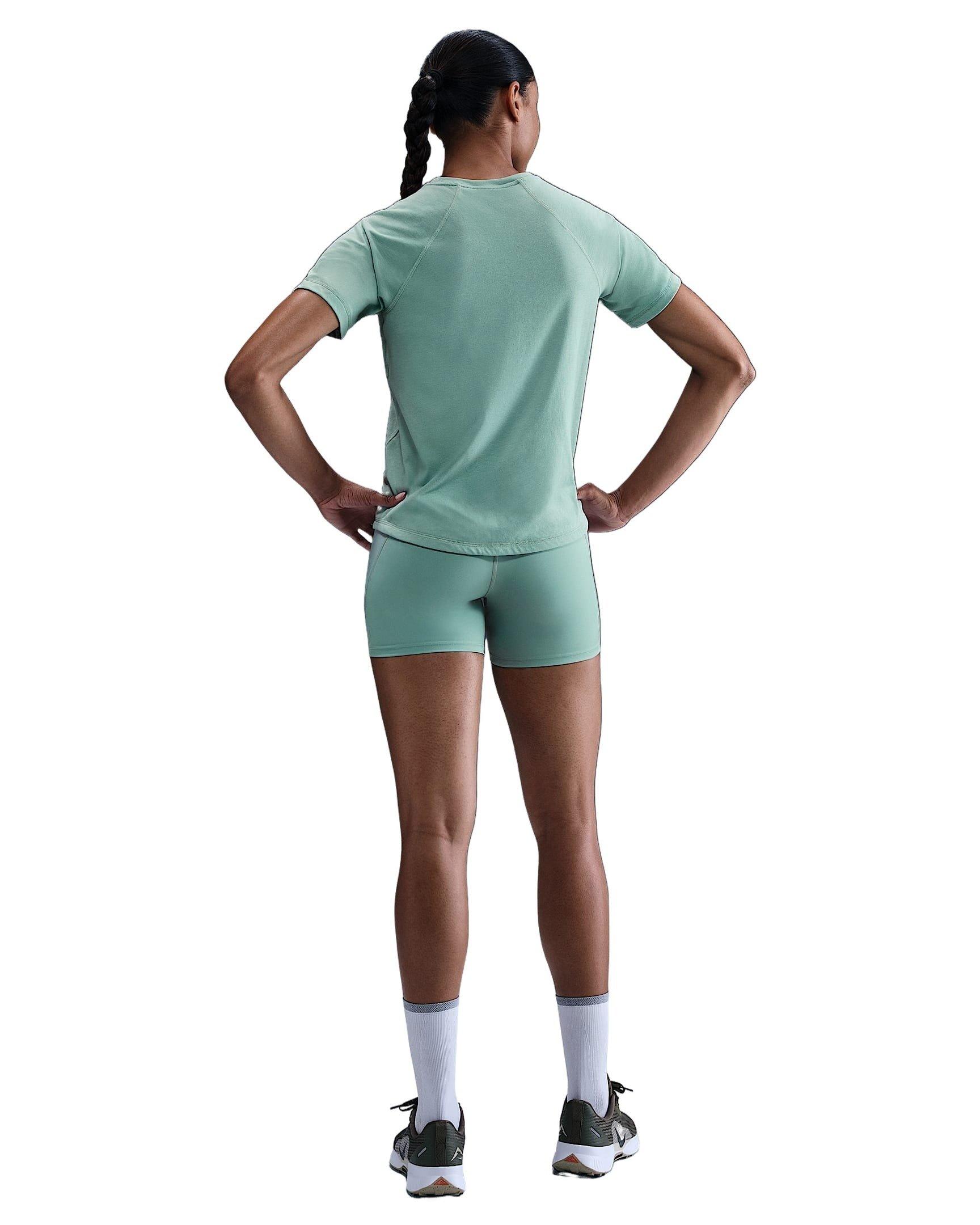 Nike Women's Trail Dri-FIT Short-Sleeve Running Top -Green - GREEN Thumbnail View 5