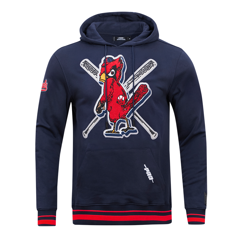 Pro Standard Men's MLB St. Louis Cardinals Retro Mashup Rib PO Hoodie - Navy/Red - NAVY/RED Thumbnail View 1