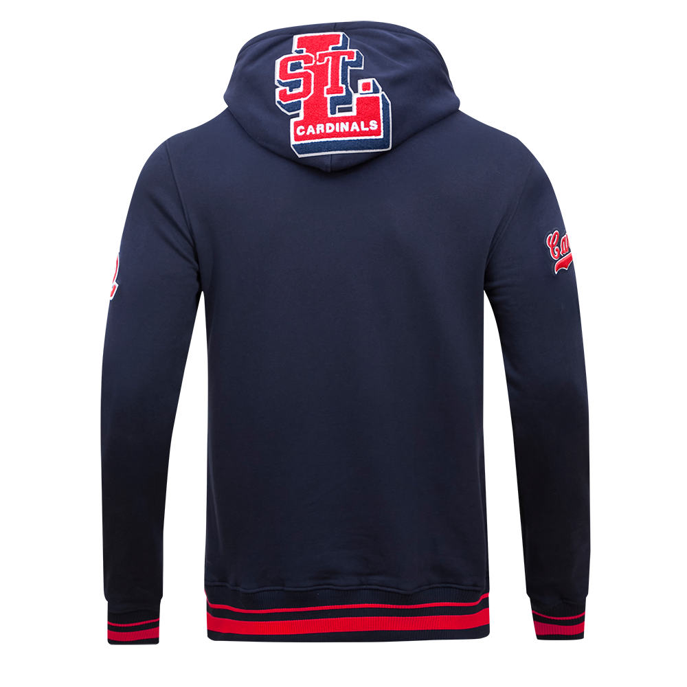 Pro Standard Men's MLB St. Louis Cardinals Retro Mashup Rib PO Hoodie -Navy/Red - NAVY/RED Thumbnail View 2