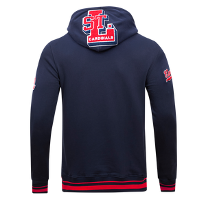Pro Standard Men's MLB St. Louis Cardinals Retro Mashup Rib PO Hoodie -Navy/Red
