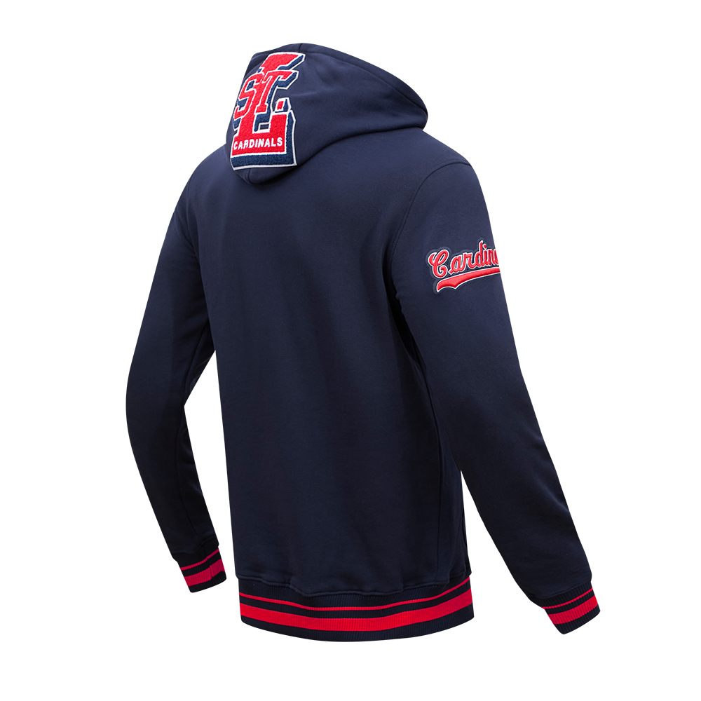 Pro Standard Men's MLB St. Louis Cardinals Retro Mashup Rib PO Hoodie - Navy/Red - NAVY/RED Thumbnail View 4