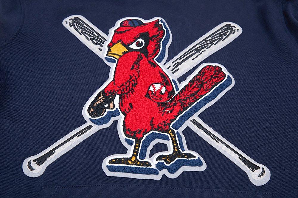 Pro Standard Men's MLB St. Louis Cardinals Retro Mashup Rib PO Hoodie -Navy/Red - NAVY/RED Thumbnail View 6