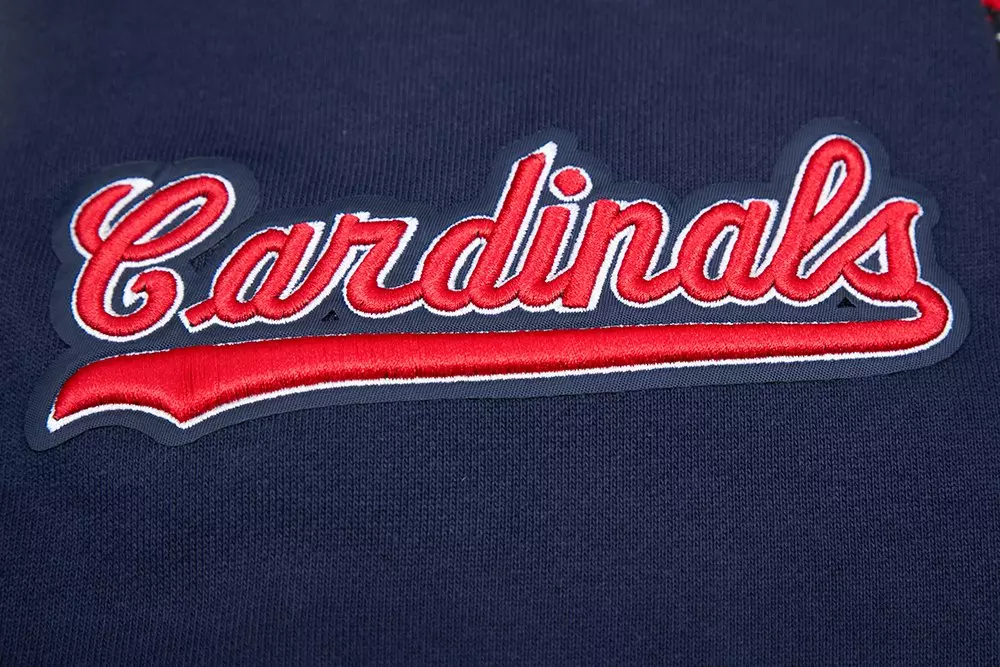 Pro Standard Men's MLB St. Louis Cardinals Retro Mashup Rib PO Hoodie - Navy/Red - NAVY/RED