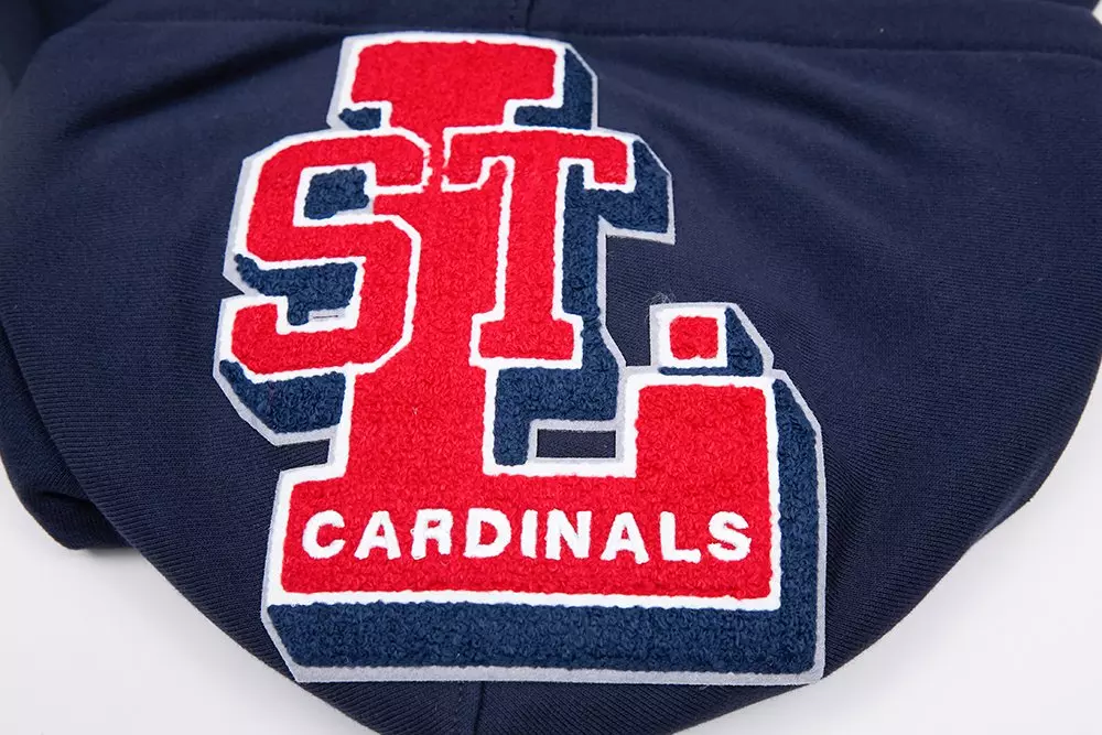 Pro Standard Men's MLB St. Louis Cardinals Retro Mashup Rib PO Hoodie - Navy/Red - NAVY/RED