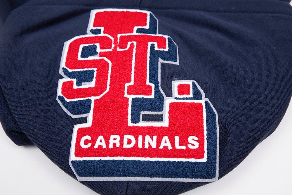 Pro Standard Men's MLB St. Louis Cardinals Retro Mashup Rib PO Hoodie -Navy/Red - NAVY/RED Thumbnail View 9