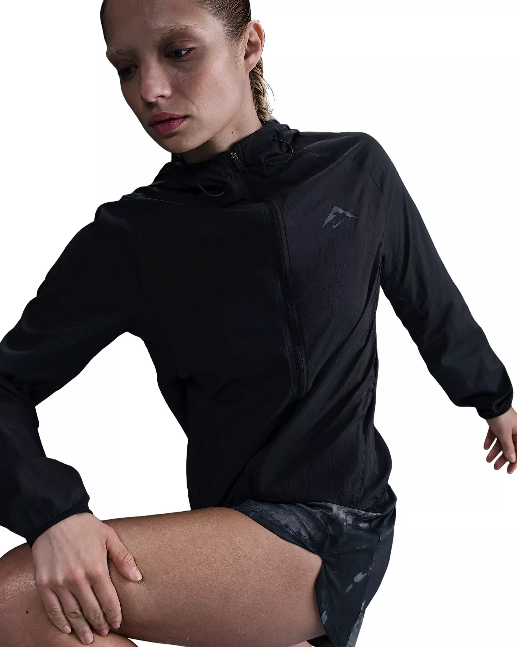 Nike Women's Trail Repel Running Jacket - Black - BLACK