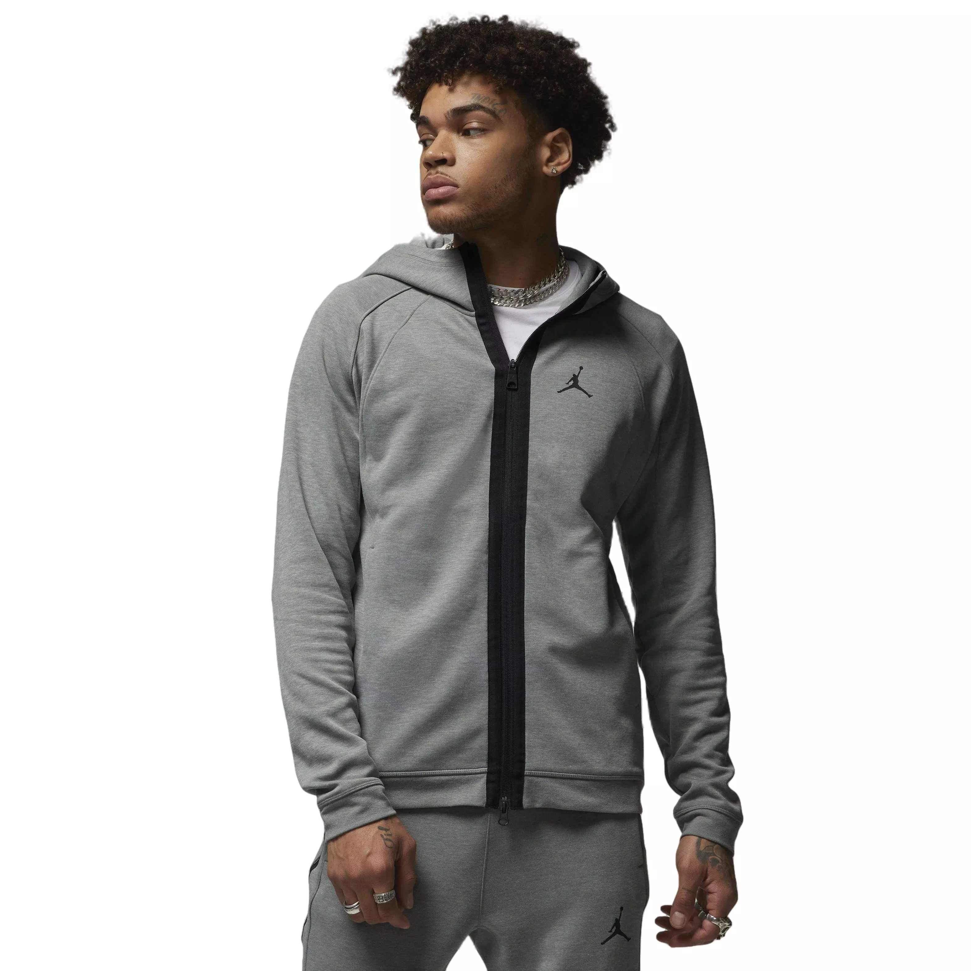 Jordan Men's Dri-FIT Sports Statement Air Fleece Full-Zip Hoodie-Grey - GREY