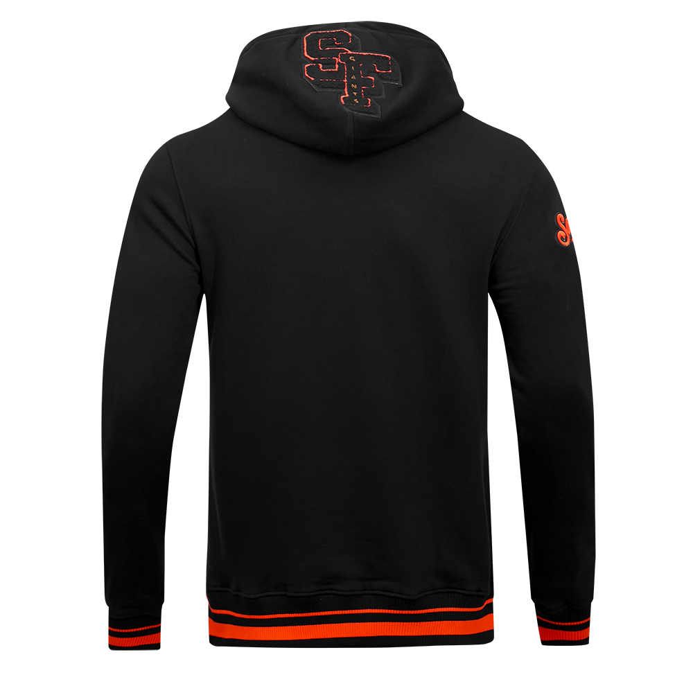 Pro Standard Men's MLB San Francisco Giants Mashup Rib PO Hoodie - Black/Orange - BLACK/ORANGE Thumbnail View 2