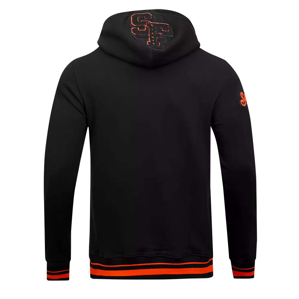 Pro Standard Men's MLB San Francisco Giants Mashup Rib PO Hoodie -Black/Orange - BLACK/ORANGE