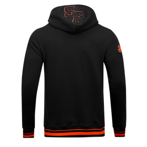 Pro Standard Men's MLB San Francisco Giants Mashup Rib PO Hoodie -Black/Orange