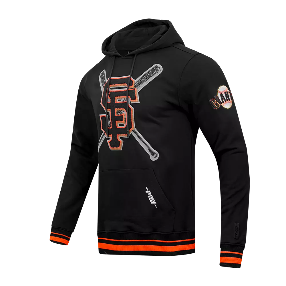 Pro Standard Men's MLB San Francisco Giants Mashup Rib PO Hoodie - Black/Orange - BLACK/ORANGE