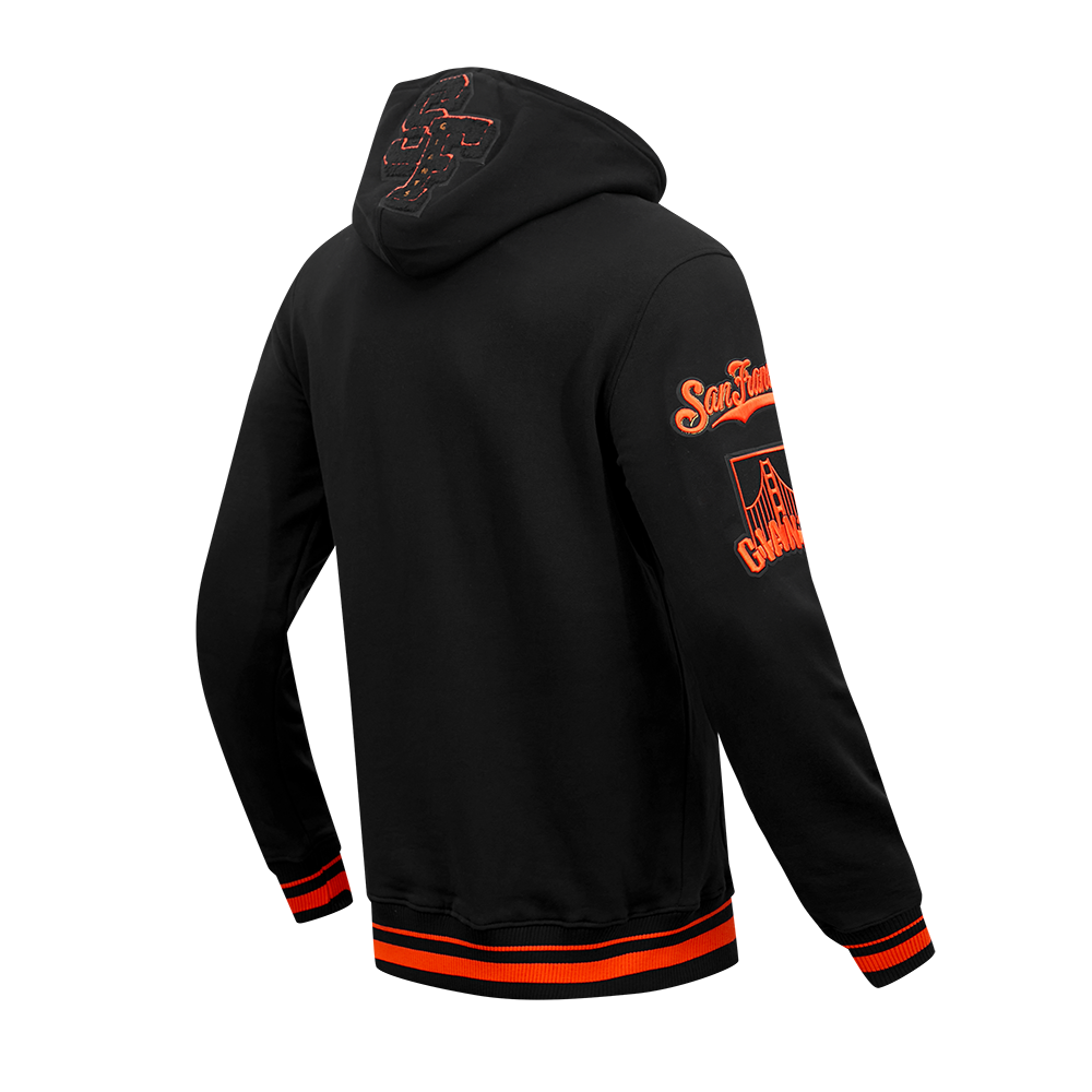 Pro Standard Men's MLB San Francisco Giants Mashup Rib PO Hoodie -Black/Orange - BLACK/ORANGE Thumbnail View 4