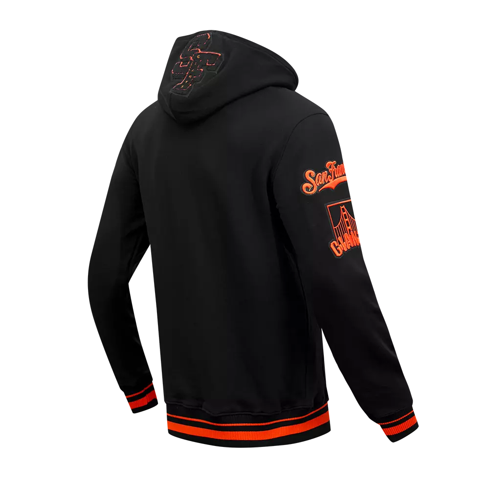 Pro Standard Men's MLB San Francisco Giants Mashup Rib PO Hoodie -Black/Orange - BLACK/ORANGE