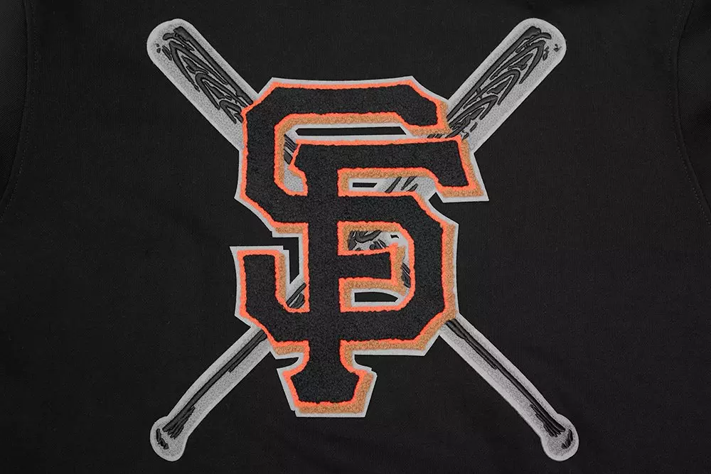 Pro Standard Men's MLB San Francisco Giants Mashup Rib PO Hoodie -Black/Orange - BLACK/ORANGE