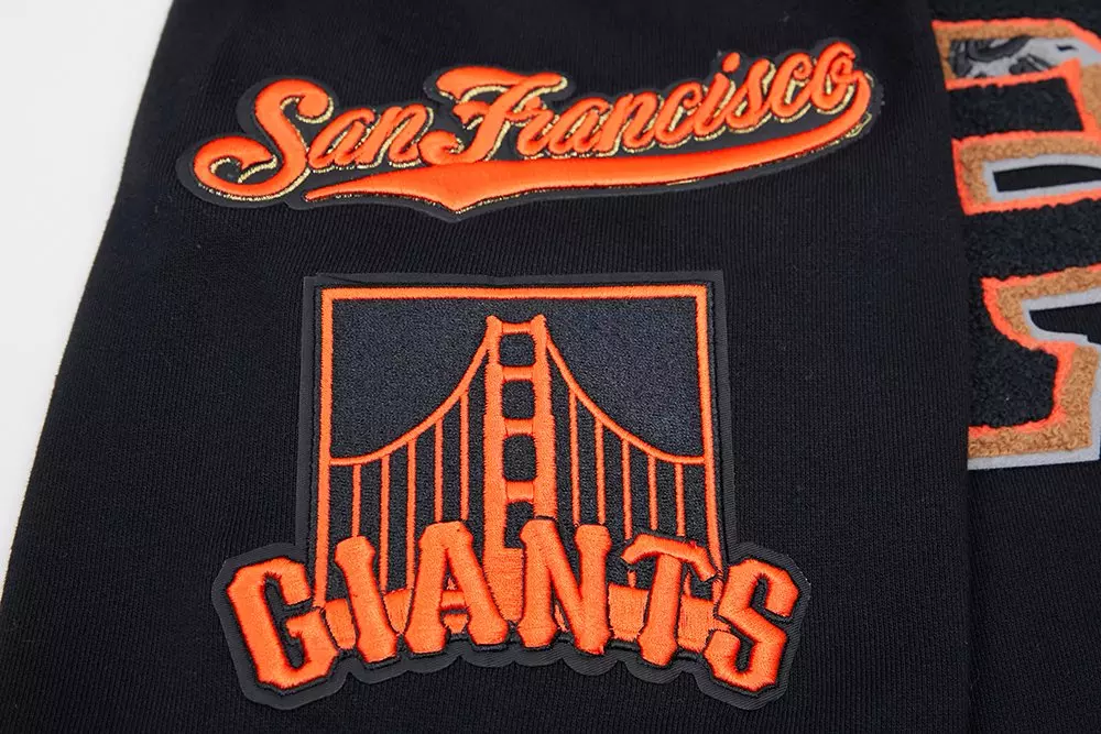 Pro Standard Men's MLB San Francisco Giants Mashup Rib PO Hoodie - Black/Orange - BLACK/ORANGE