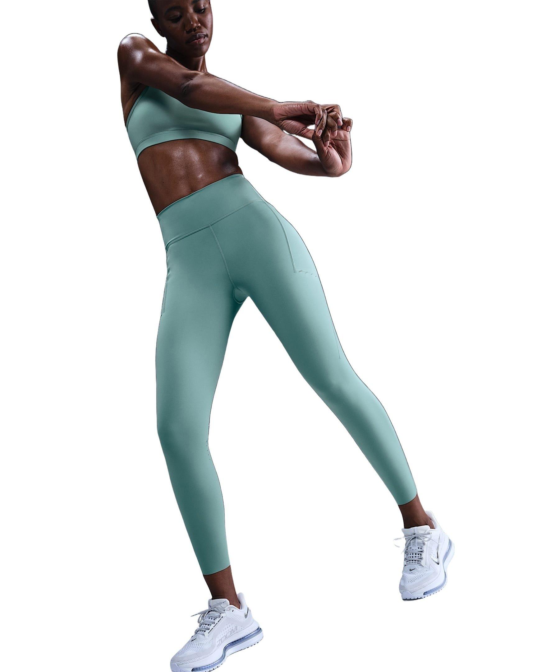 Nike Women's Swift High-Waisted 7/8 Running Leggings with Pockets -Green - GREEN Thumbnail View 1